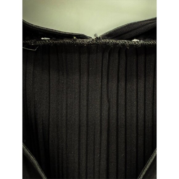 MAXMARA PLEATED V NECK LONG SLEEVE BLACK DRESS M - Picture 8 of 11